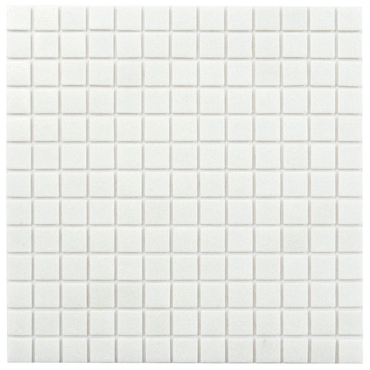 Cotton White 12 x 12 Glossy Glass Mosaic Tile - Sample