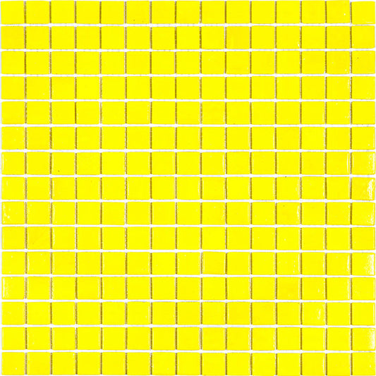 Yellow 12 x 12 Glossy Glass Mosaic Tile