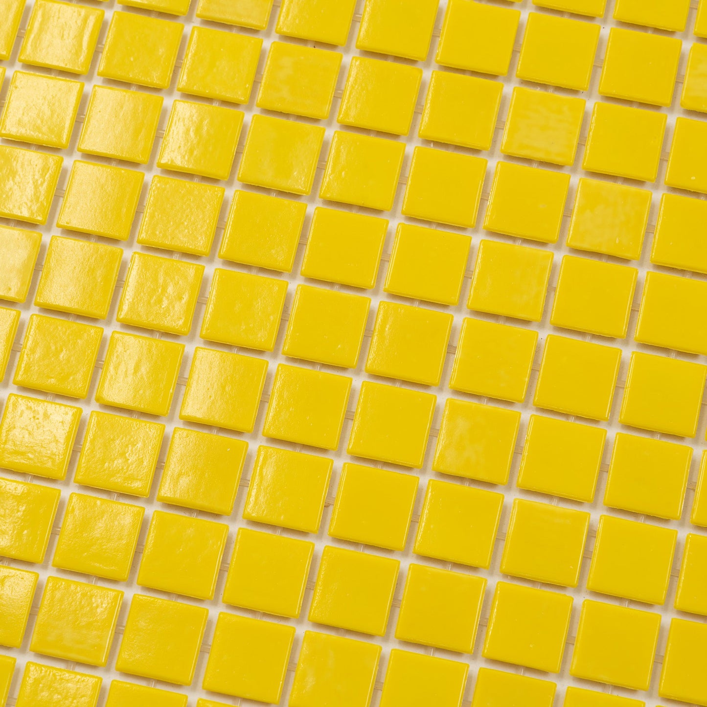 Lemon Yellow 12 x 12 Glossy Glass Mosaic Tile