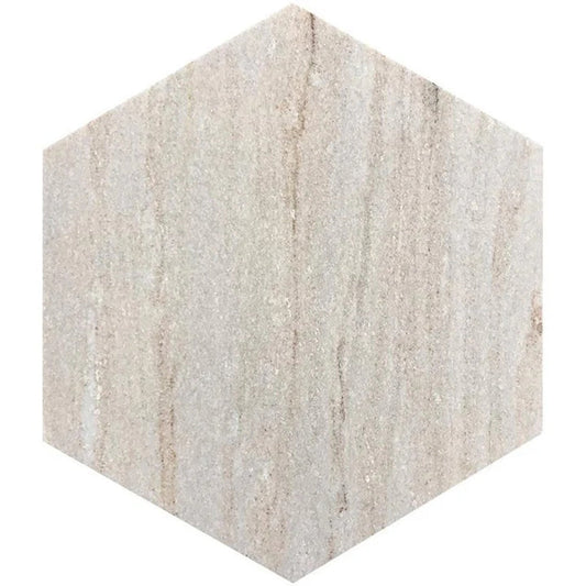 Creamy Beige 10x10 Polished Crystal Sand Honed Hexagon Tile