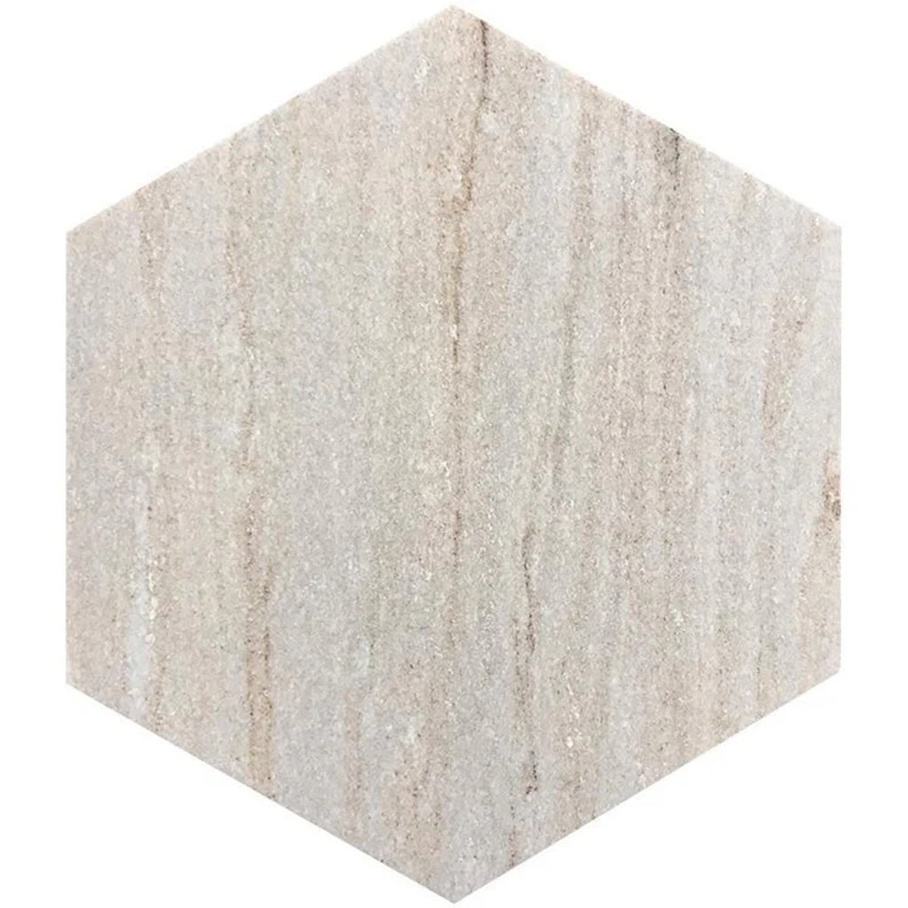 Creamy Beige 10x10 Polished Crystal Sand Honed Hexagon Tile - Sample
