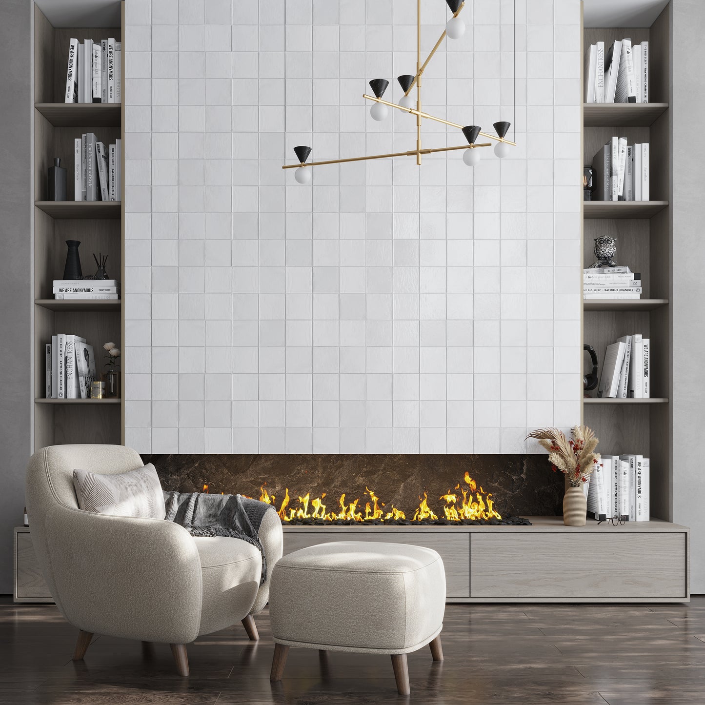 White 5 x 5 Glossy Ceramic Square Tile