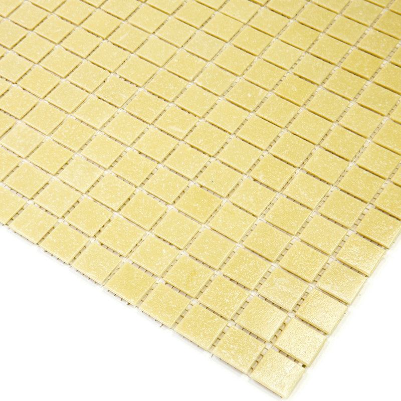 Cream Beige 12 x 12 Glossy Glass Mosaic Tile