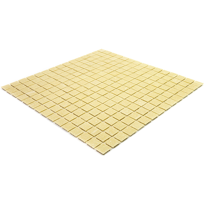 Cream Beige 12 x 12 Glossy Glass Mosaic Tile