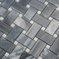 Porpoise Gray 12x12 Polished Bardiglio Nuvolato , Eastern White Mosaic Tile Sample