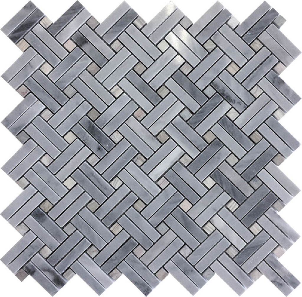 Gray 11 x 11 Polished Marble Mosaic Tile