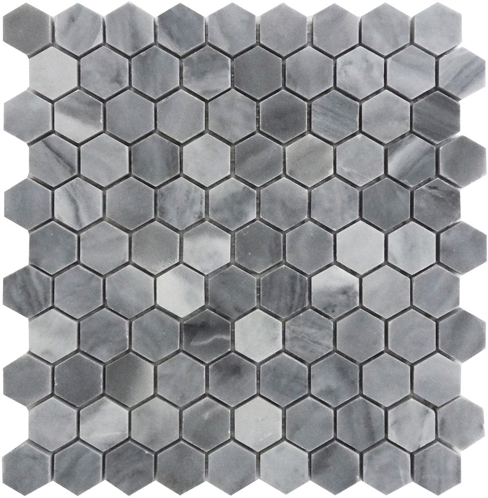 Gray 11 x 12 Polished Marble Mosaic Tile