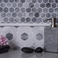 Gray and White 11 x 13 Polished Marble Mosaic Tile