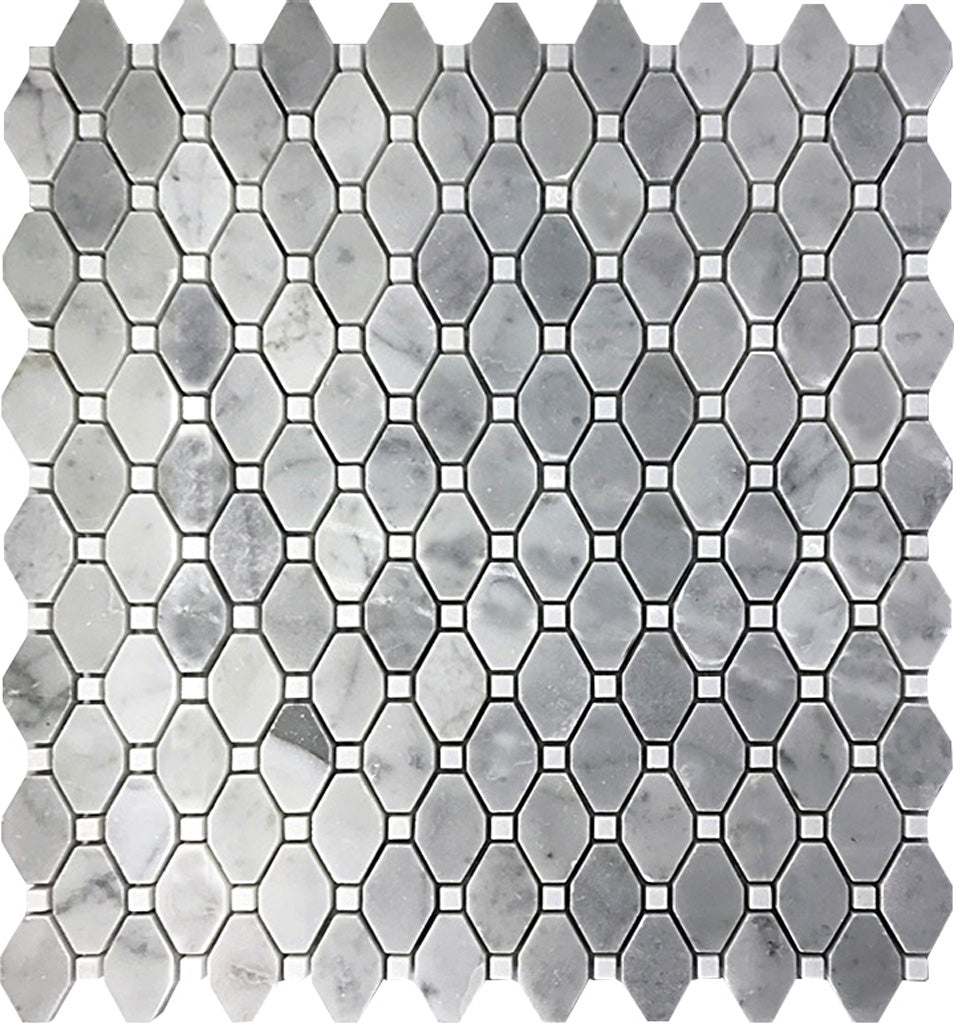 Gray 12 x 12 Polished Marble Mosaic Tile