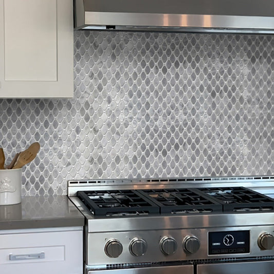 Gray 12 x 12 Polished Marble Mosaic Tile - Sample