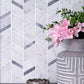 White and Gray 11 x 13 Polished Marble Mosaic Tile