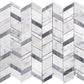 White and Gray 11 x 13 Polished Marble Mosaic Tile