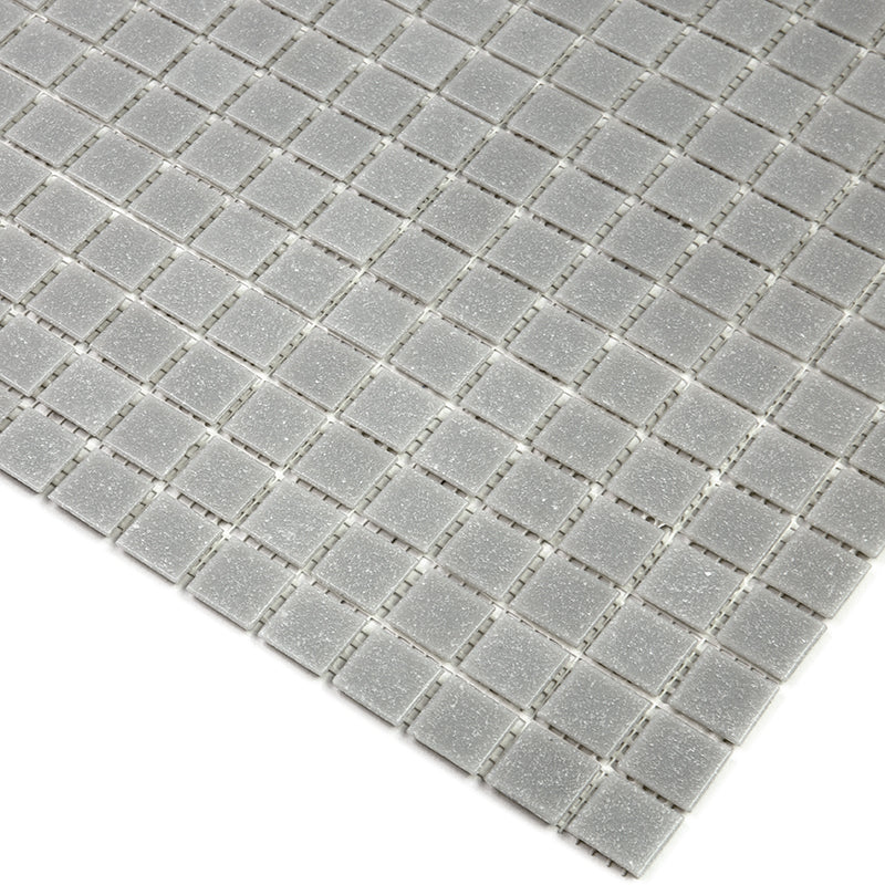 Ice Gray 12 x 12 Glossy Glass Mosaic Tile