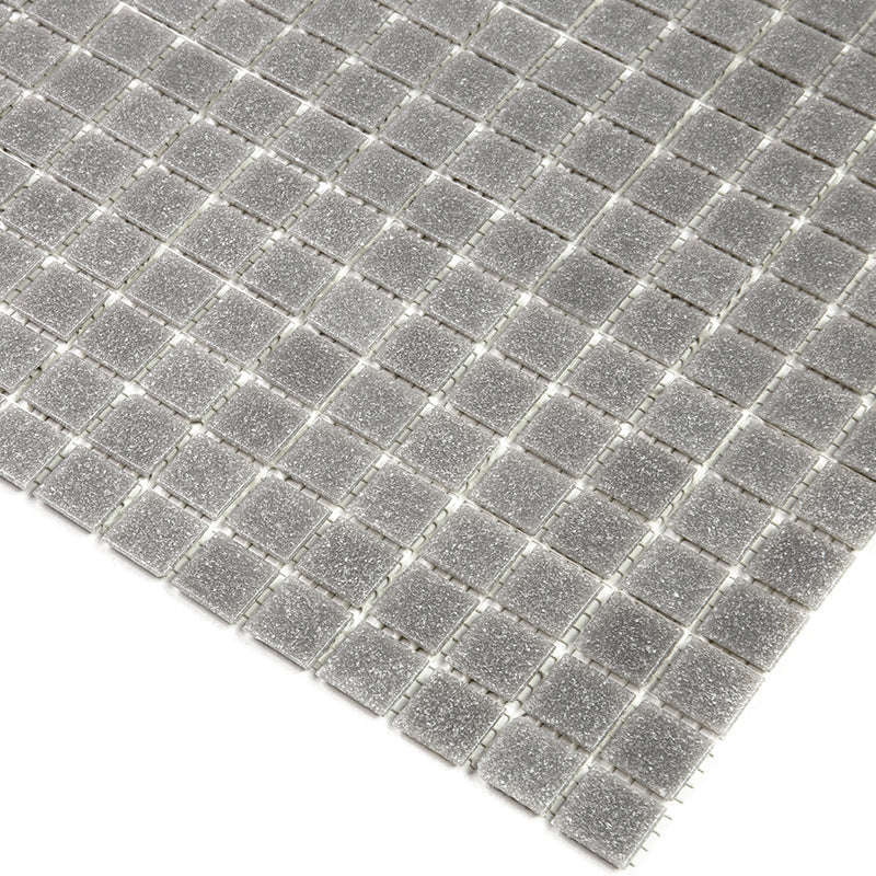 Stone Gray 12 x 12 Glossy Glass Mosaic Tile