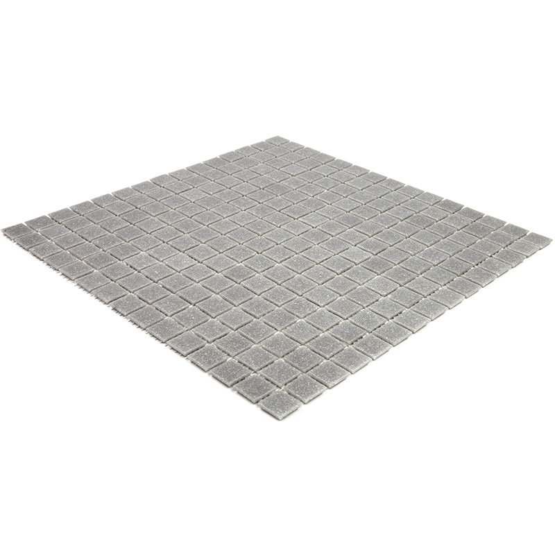 Stone Gray 12 x 12 Glossy Glass Mosaic Tile