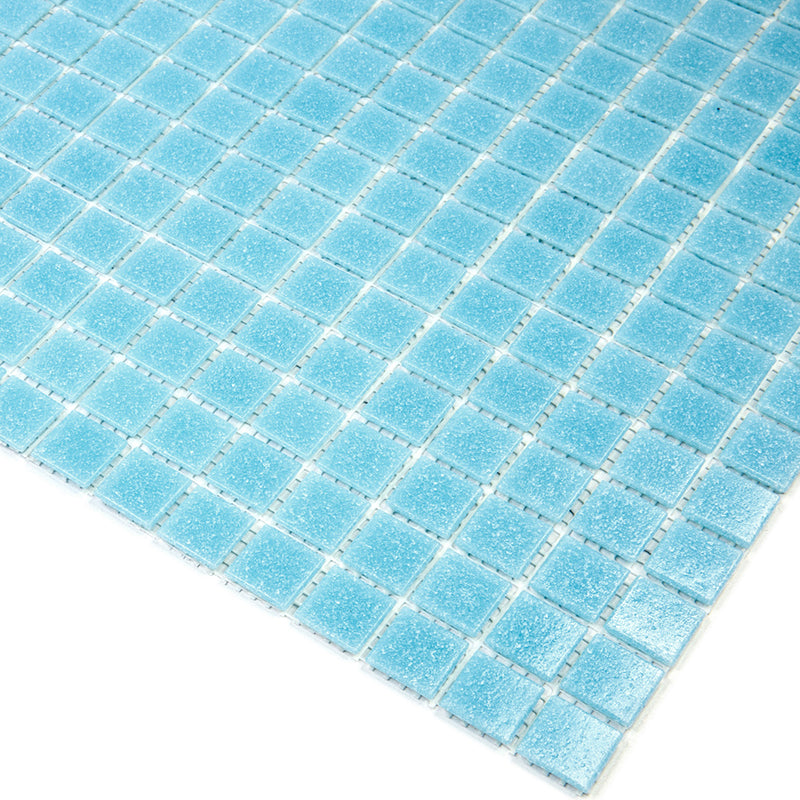 Cadet Blue 12 x 12 Glossy Glass Mosaic Tile