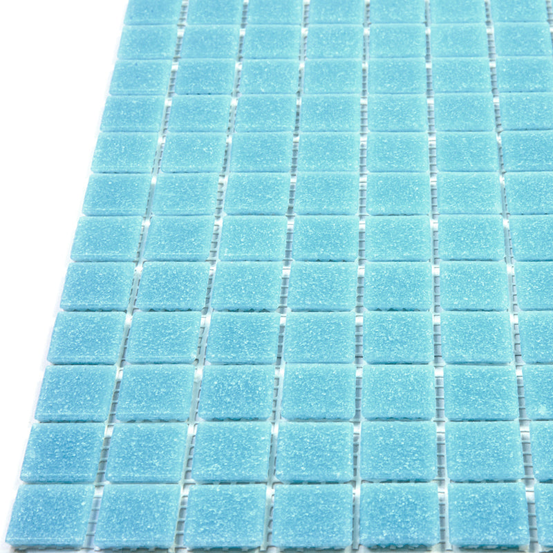 Cadet Blue 12 x 12 Glossy Glass Mosaic Tile