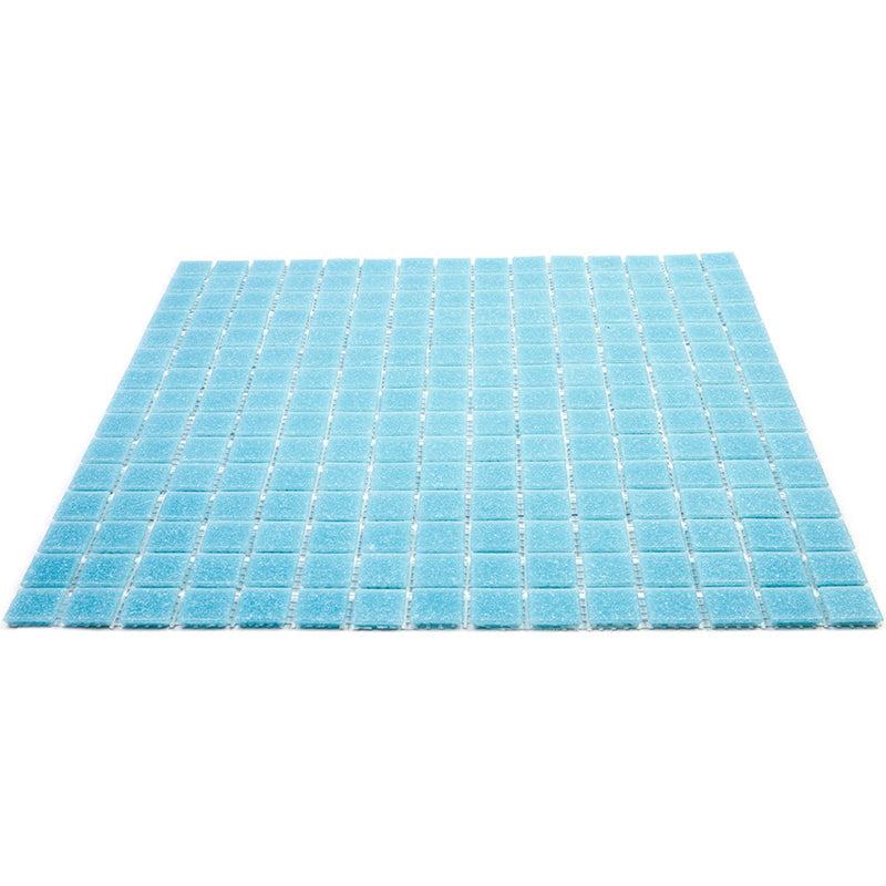 Cadet Blue 12 x 12 Glossy Glass Mosaic Tile