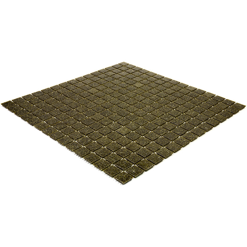 Peanut Brown 12 x 12 Glossy Glass Mosaic Tile