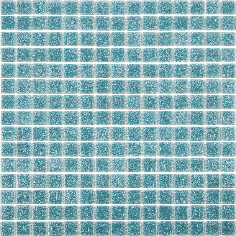 Blue-Green 12 x 12 Glossy Glass Mosaic Tile