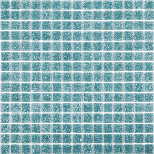 Blue-Green 12 x 12 Glossy Glass Mosaic Tile