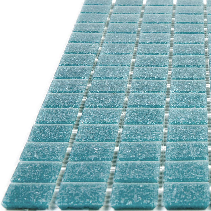 Blue-Green 12 x 12 Glossy Glass Mosaic Tile