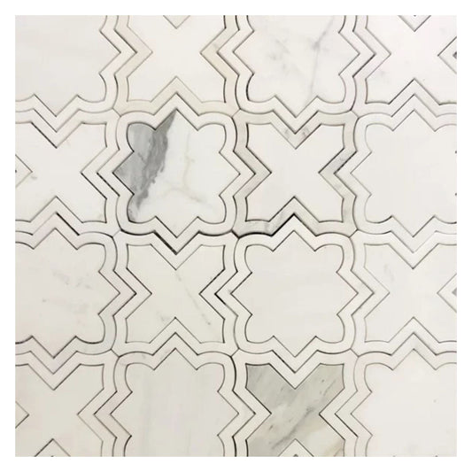 Warm White 10 x 10 Honed Marble Mosaic Tile - Sample