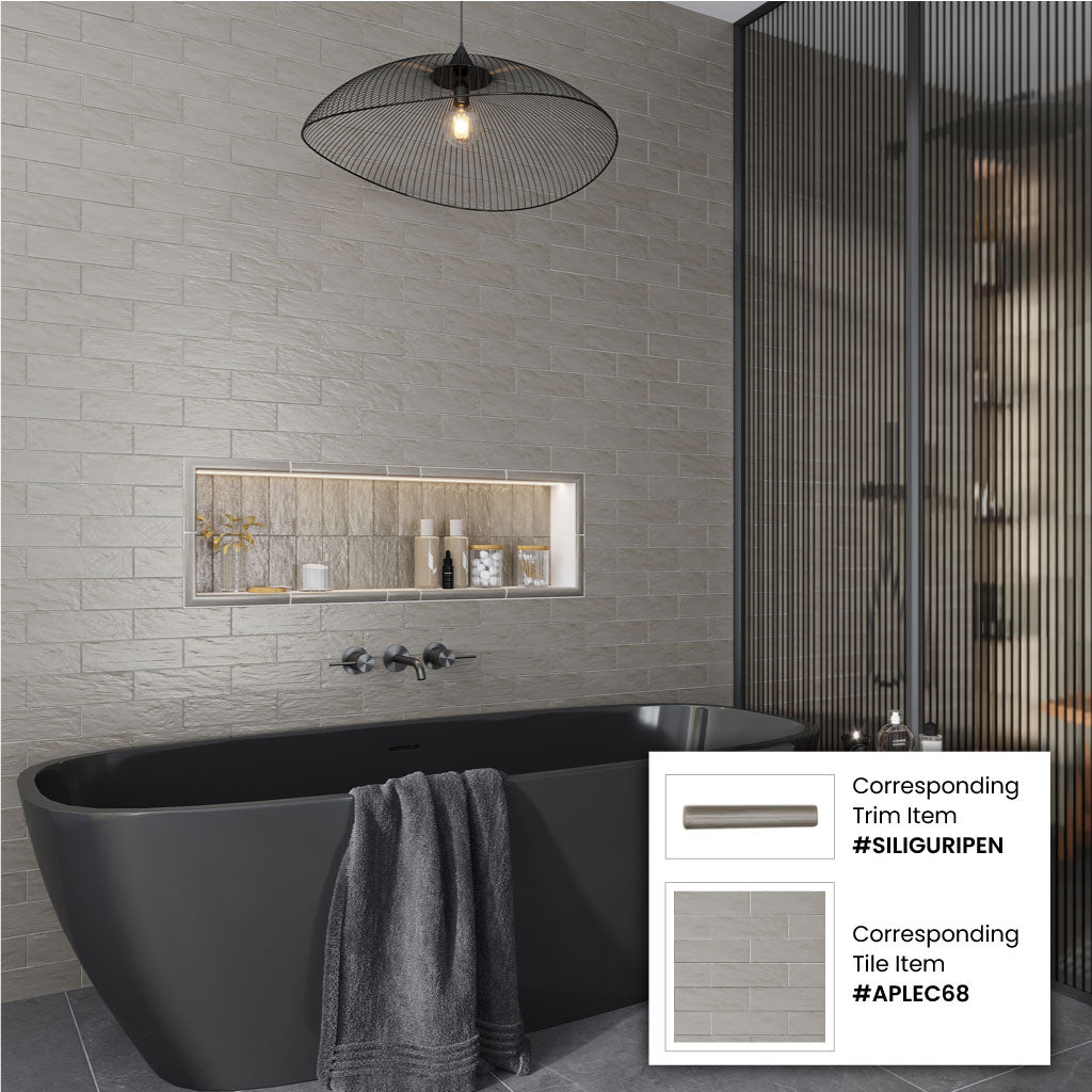 Cloud Gray 2.5 x 8 Glossy, Matte Ceramic Subway Tile