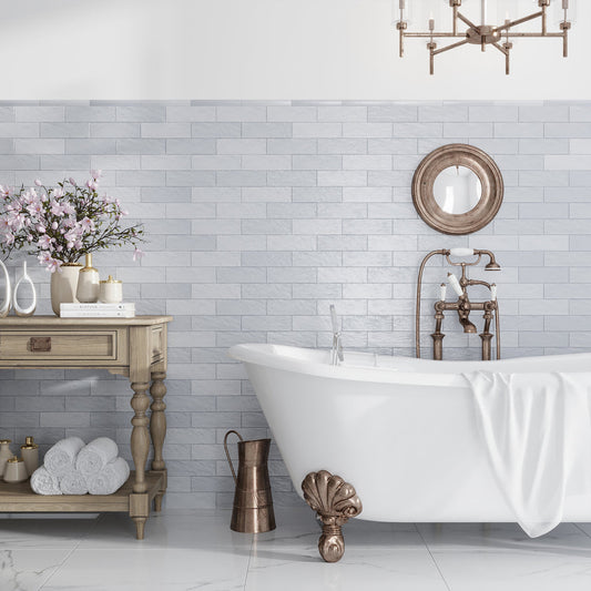 Gray 2.5 x 8 Glossy, Matte Ceramic Subway Tile - Sample