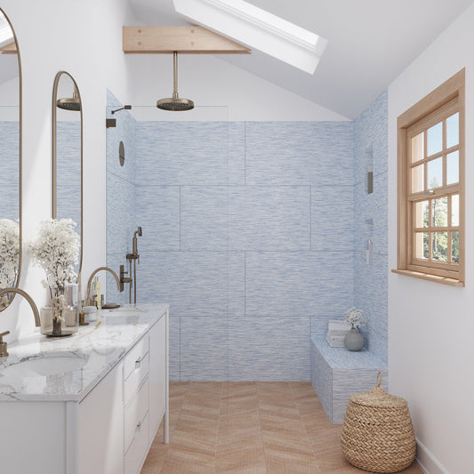 Blue 24 x 48 Textured Porcelain Large Tile - Sample