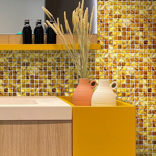 Light Bronze 12 x 12 Polished Shell, Mother of Pearl Mosaic Tile - Sample