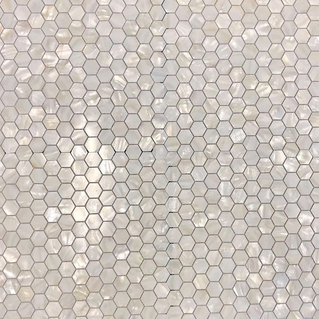 Chiffon White 12 x 12 Polished Shell, Mother of Pearl Mosaic Tile