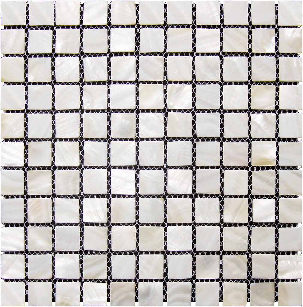 Chiffon White 11 x 11 Polished Shell, Mother of Pearl Mosaic Tile