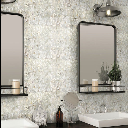 Shell White 12 x 12 Polished Shell, Mother of Pearl Mosaic Tile - Sample