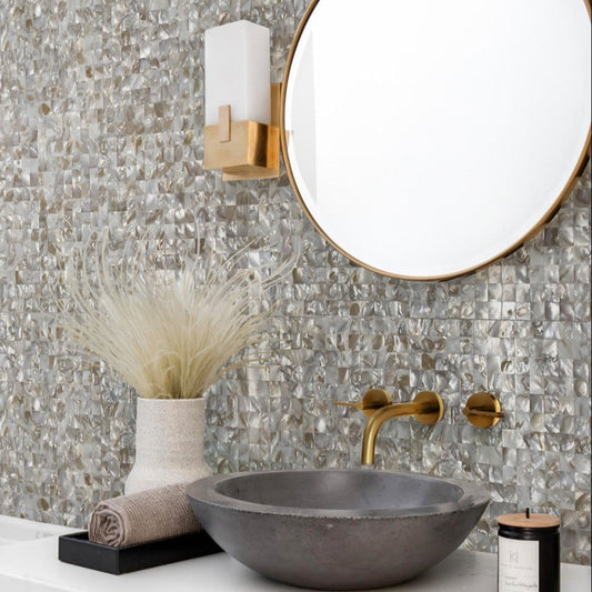 Brown 12 x 12 Polished Shell, Mother of Pearl Mosaic Tile - Sample