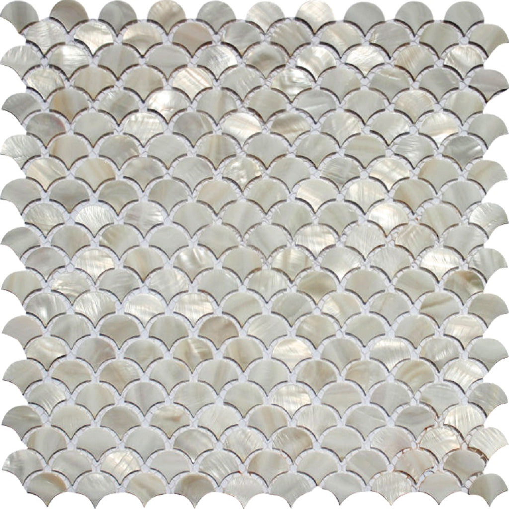 Chiffon White 12 x 12 Polished Shell, Mother of Pearl Mosaic Tile