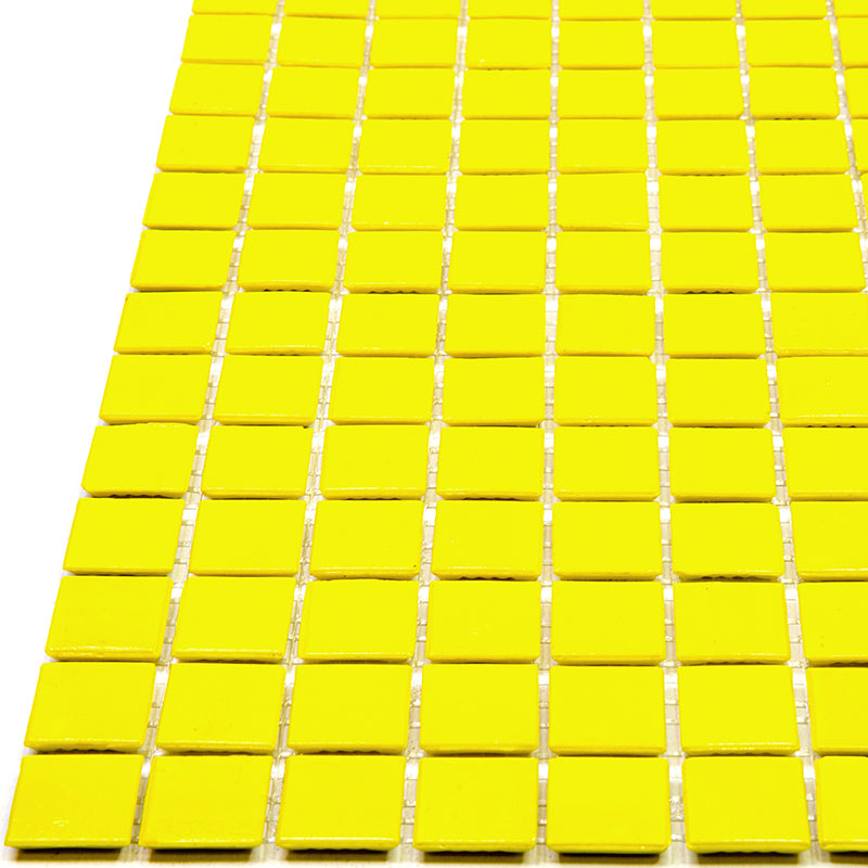 Yellow 12 x 12 Glossy Glass Mosaic Tile