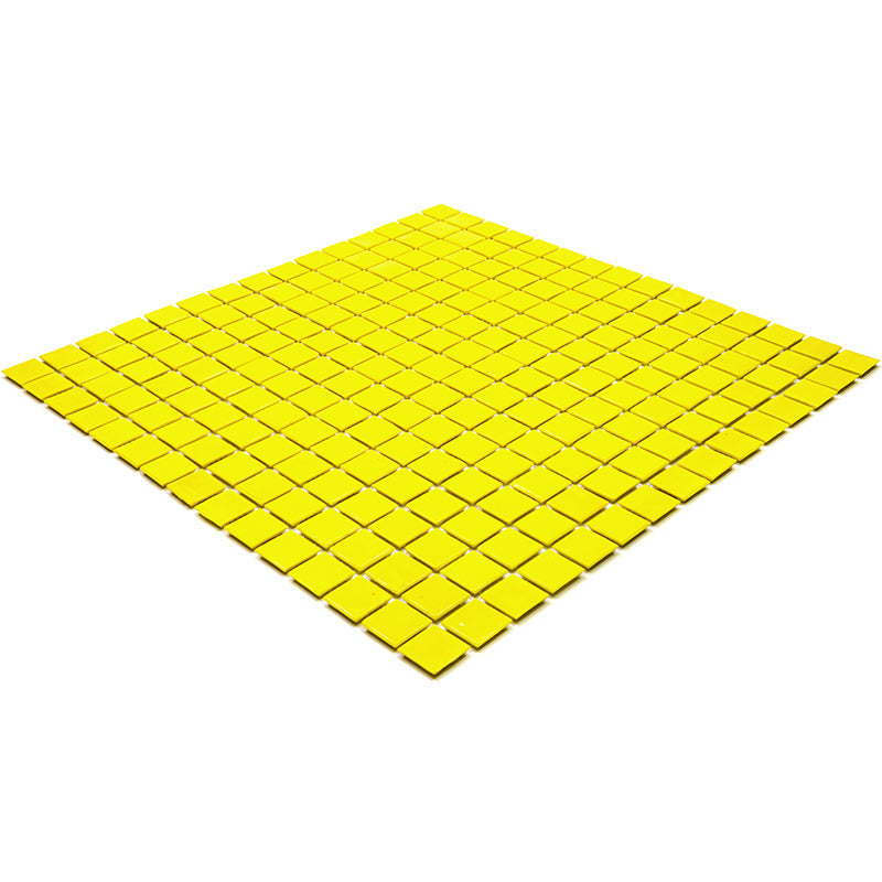 Yellow 12 x 12 Glossy Glass Mosaic Tile