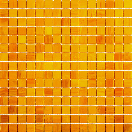 Honey Orange 12 x 12 Glossy Glass Mosaic Tile - Sample