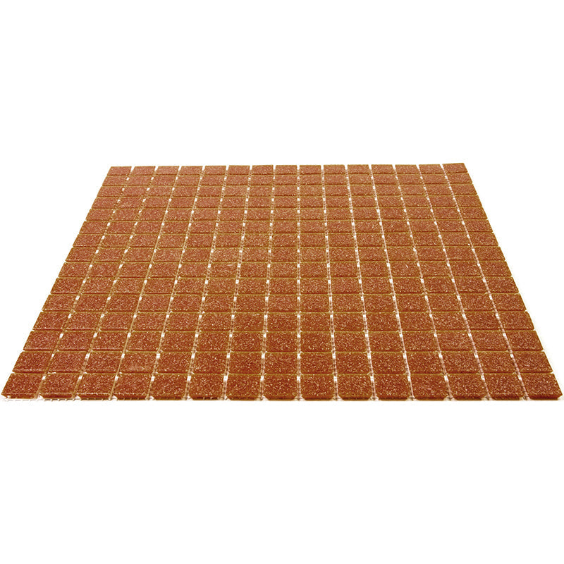 Apricot Red 12 x 12 Glossy Glass Mosaic Tile - Sample
