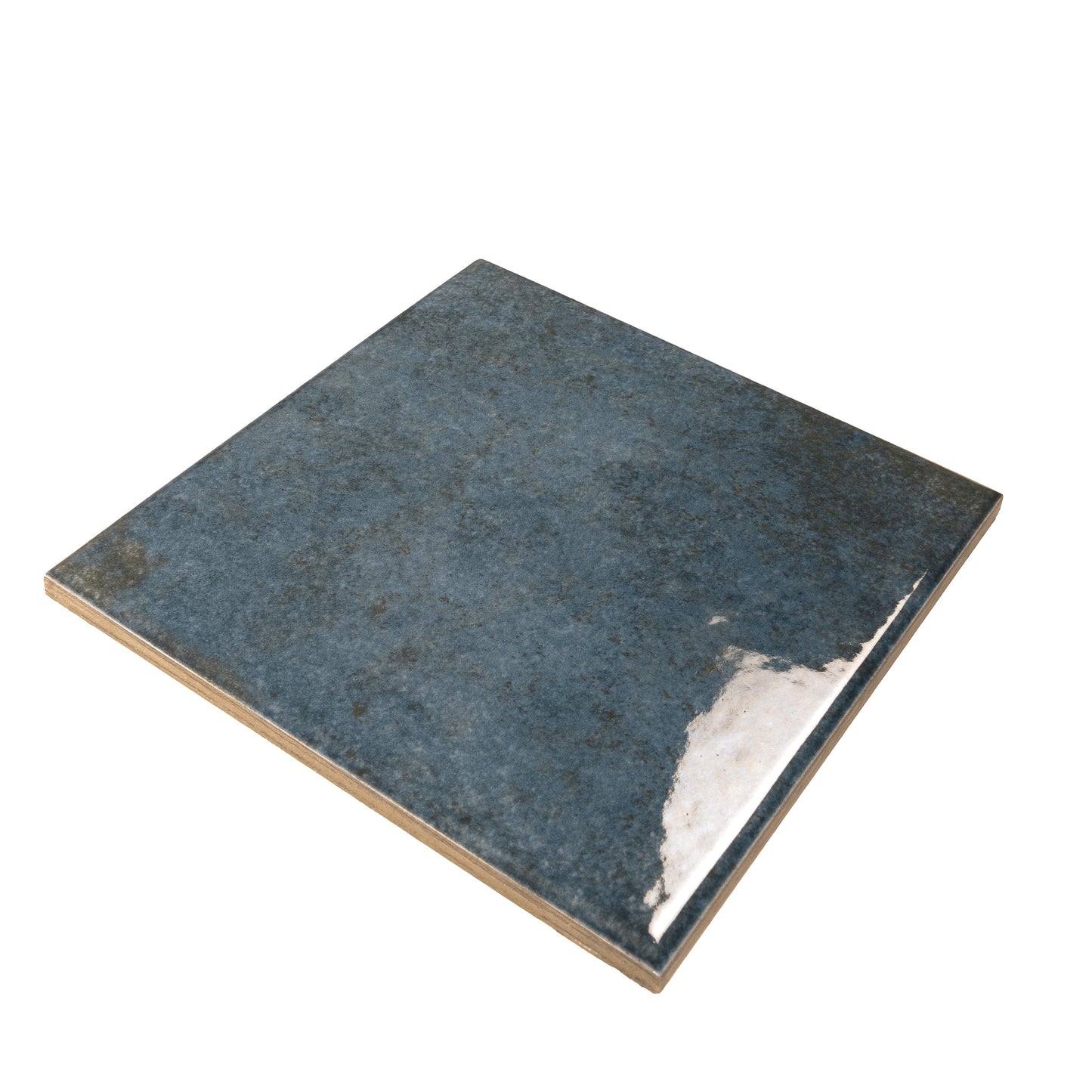 Slate Blue 6x6 Glossy Porcelain Zellige Square Tile - Sample