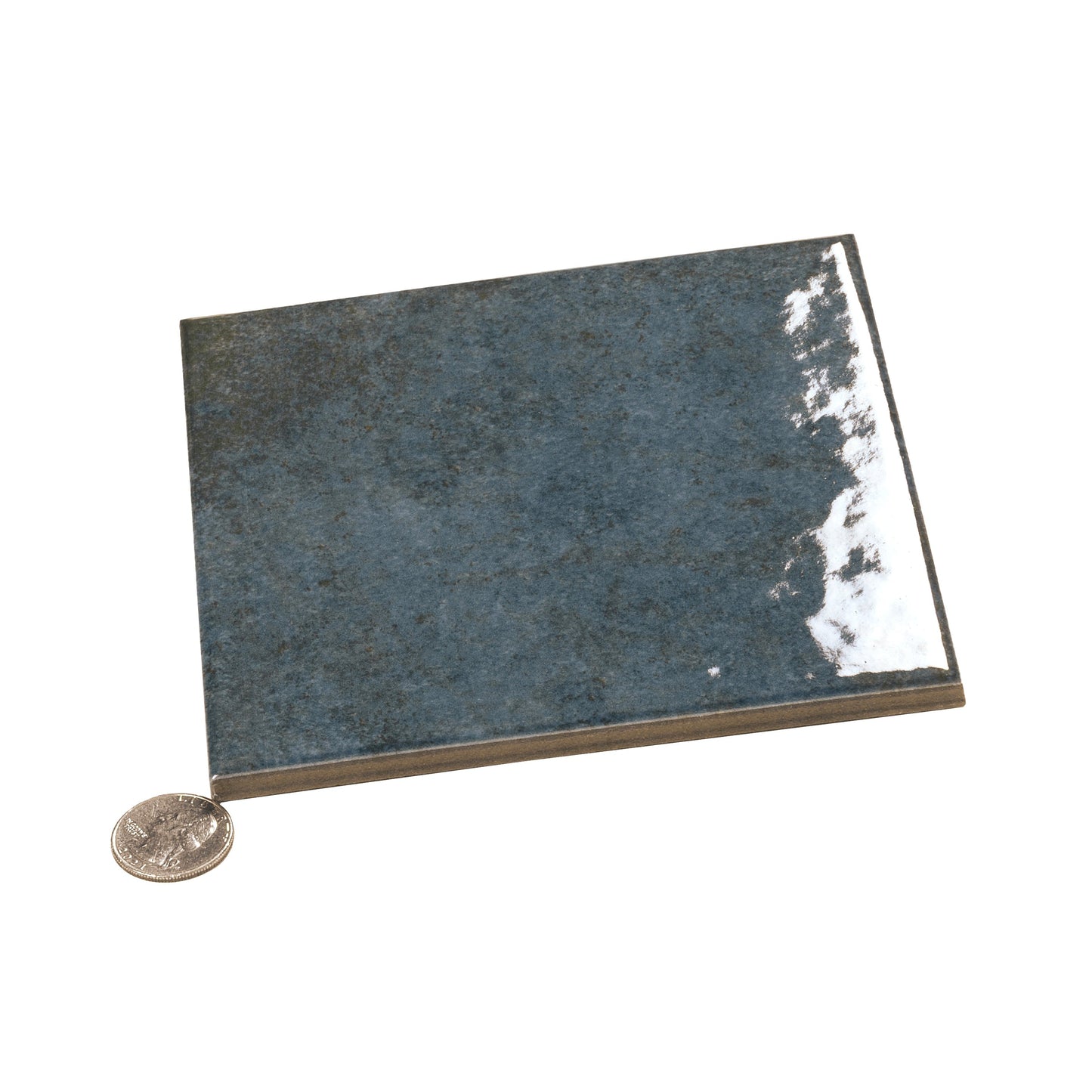 Slate Blue 6x6 Glossy Porcelain Zellige Square Tile - Sample