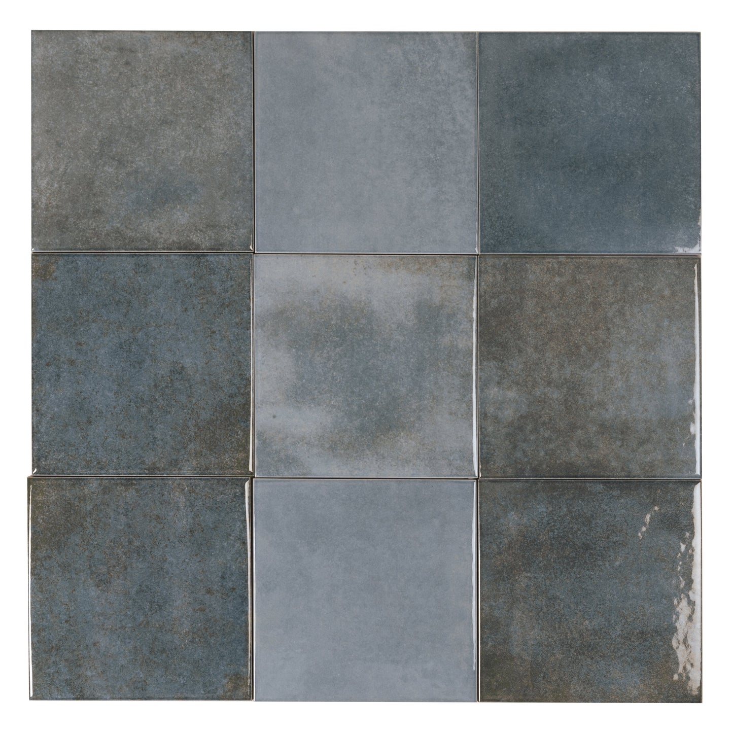 Slate Blue 6x6 Glossy Porcelain Zellige Square Tile