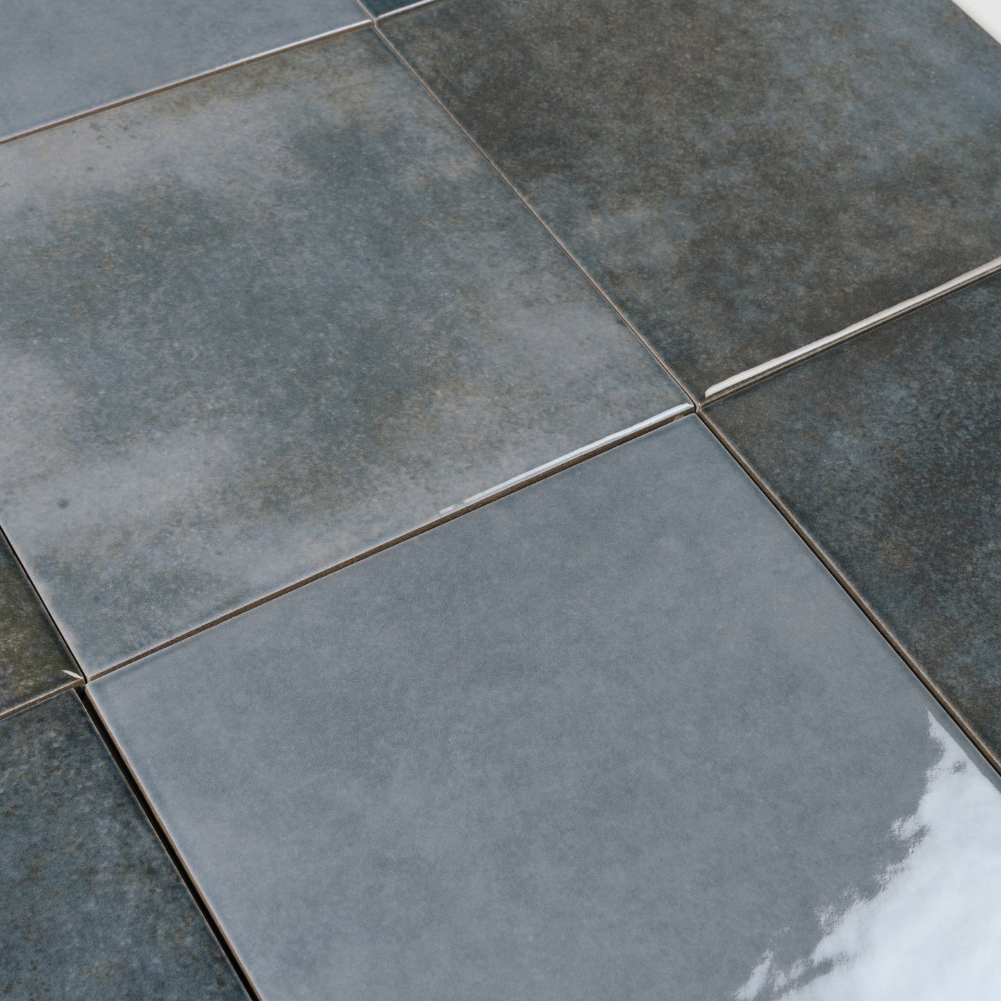 Slate Blue 6x6 Glossy Porcelain Zellige Square Tile