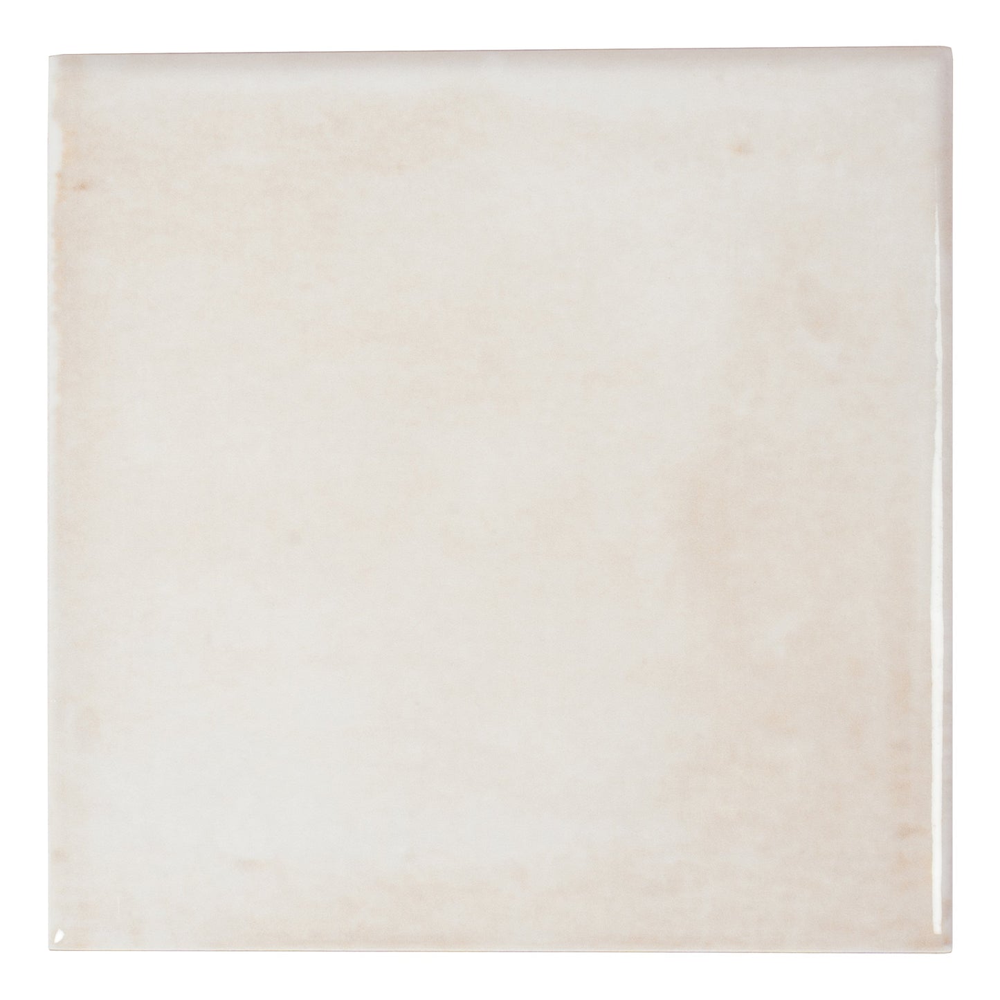Creamy off-white 6x6 Glossy Porcelain Zellige Square Tile