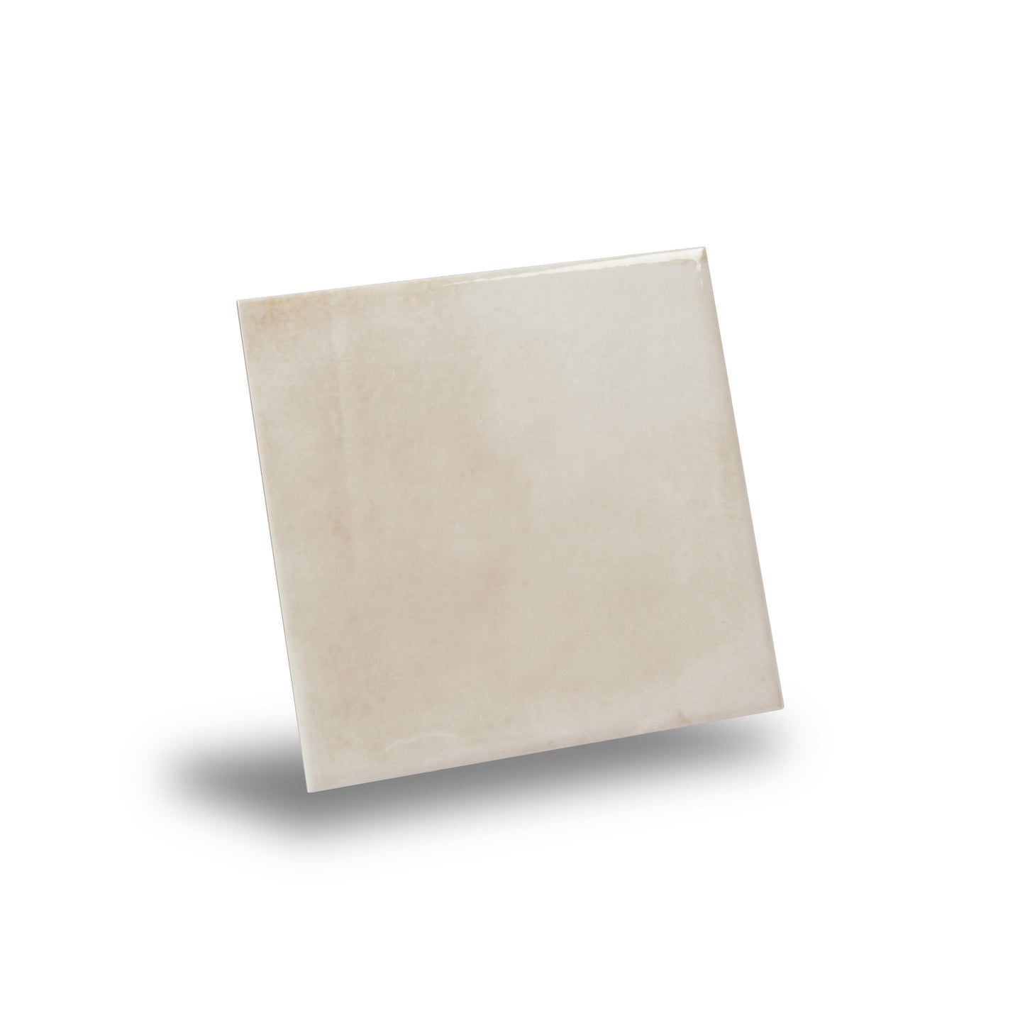 Creamy off-white 6x6 Glossy Porcelain Zellige Square Tile