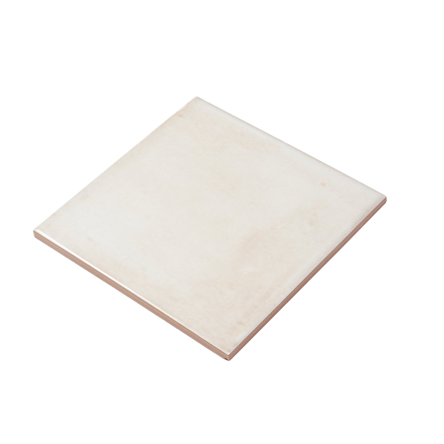 Creamy off-white 6x6 Glossy Porcelain Zellige Square Tile