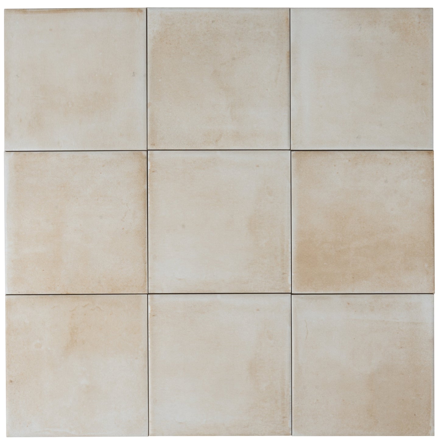 Creamy off-white 6x6 Matte Porcelain Zellige Square Tile