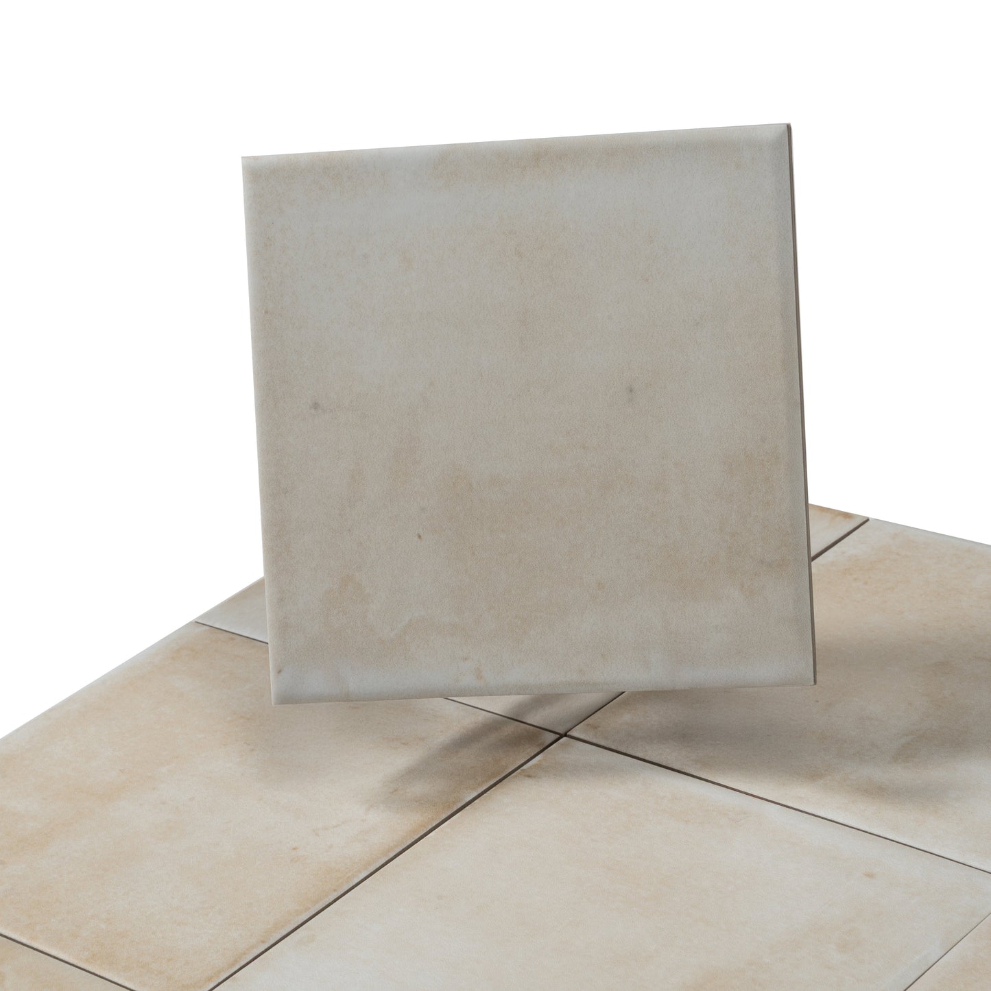 Creamy off-white 6x6 Matte Porcelain Zellige Square Tile