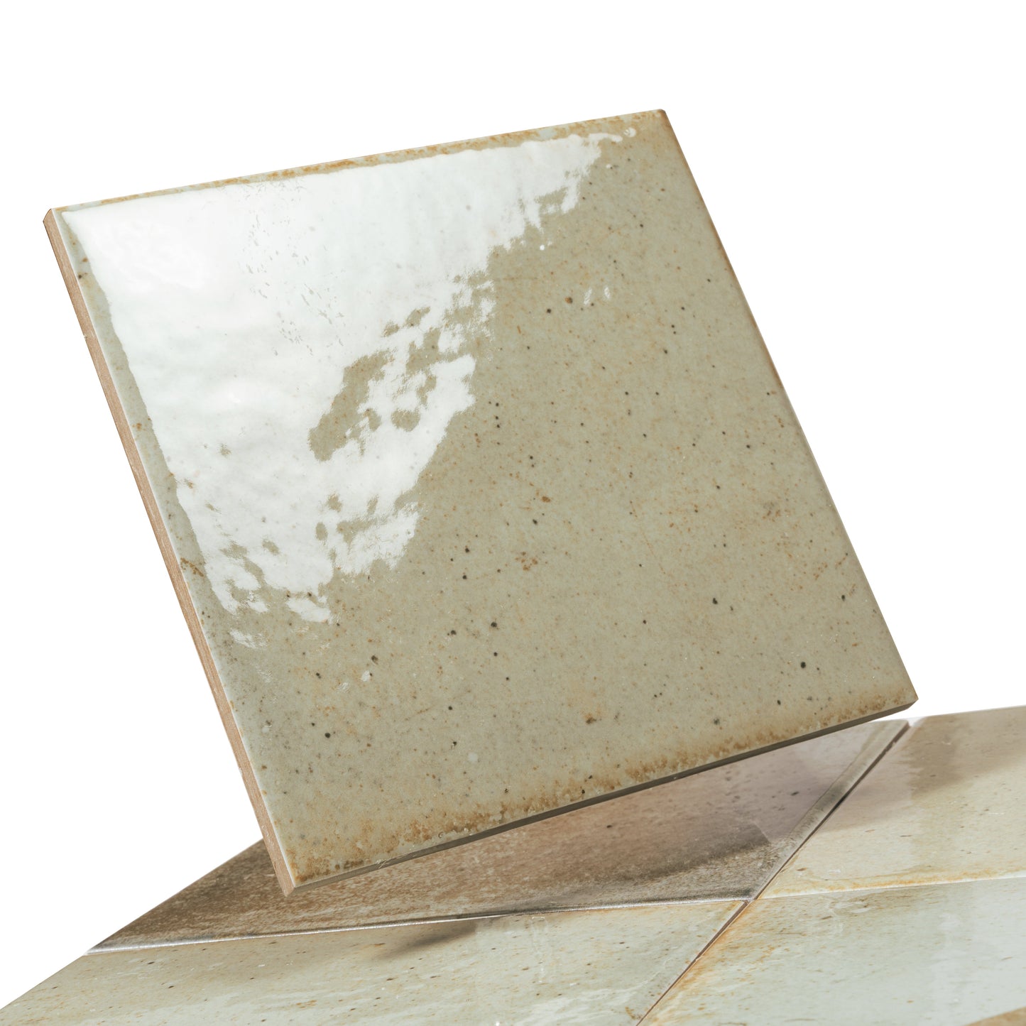 Celadon Green 6x6 Glossy Porcelain Zellige Square Tile - Sample